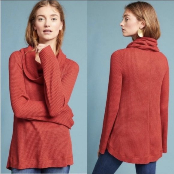 Anthropologie Tops - Anthropologie Cowl Neck Thermal Tunic
